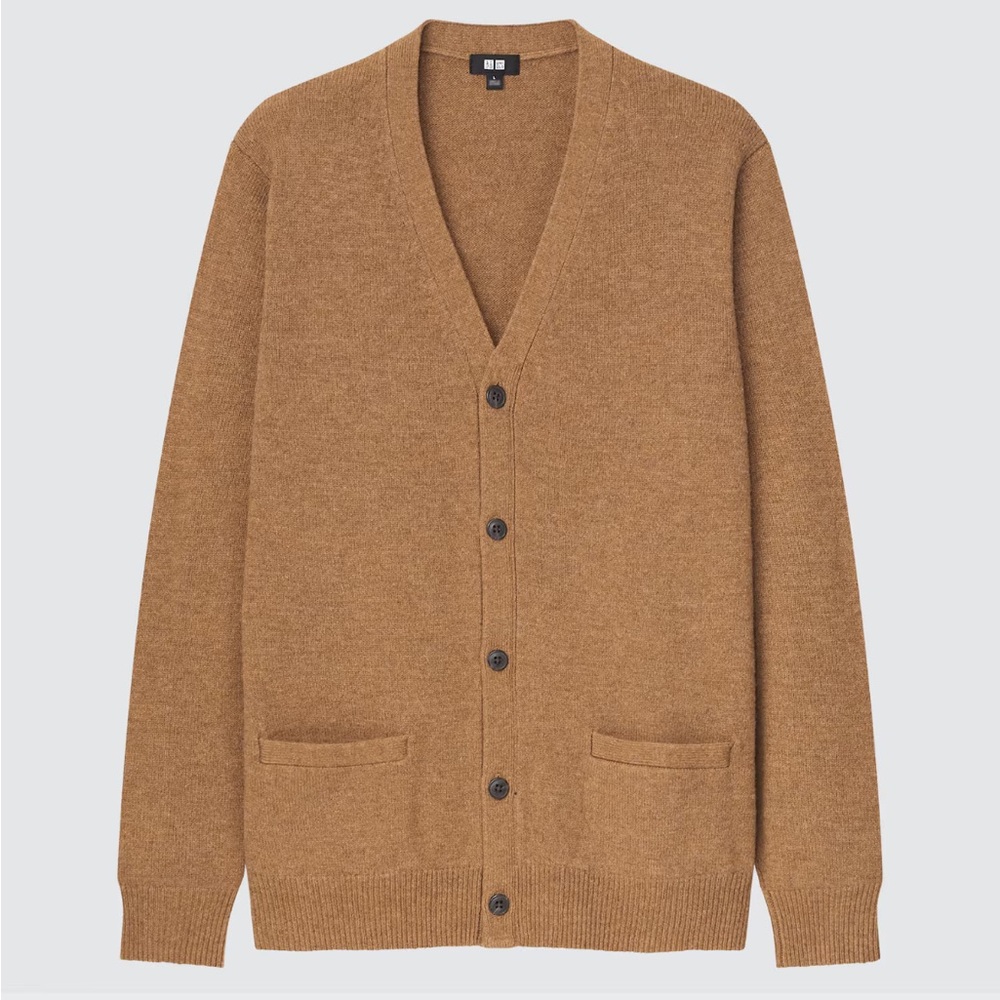 Uniqlo Premium Lambswool V-Neck Long-Sleeve Cardigan
